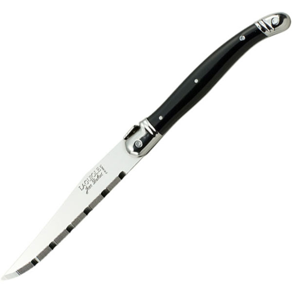 Нож для стейка; сталь нержавеющая,пластик; длина=27 см.; металлический, цвет: черный