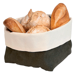 Корзина для хлеба; хлопок; высота=90, длина=125, ширина=125 мм; коричневый