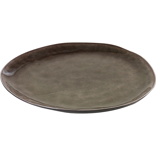 Тарелка овальный «Пьюр»; керамика; L=28,B=24см; серый
