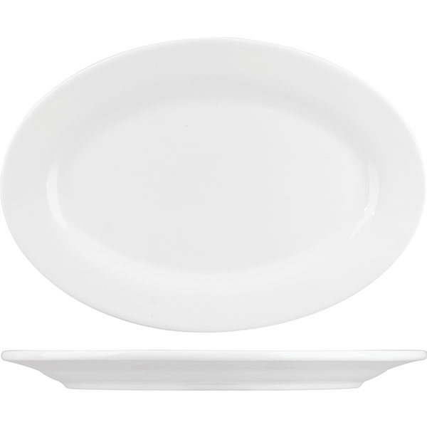 Блюдо овальное «Кунстверк»; фарфор; H=1.5,L=20,B=14см; белый