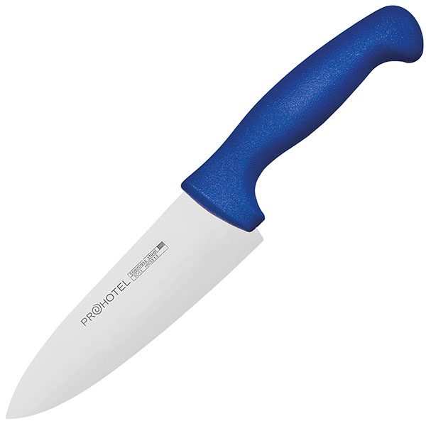 Нож поварской «Проотель»; сталь нержавеющая,пластик; L=29/15,B=4.5см; металлический ,синий