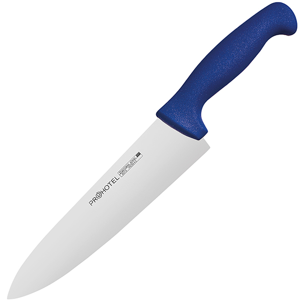 Нож поварской «Проотель»; сталь нержавеющая,пластик; L=34/20,B=4.5см; металлический ,синий