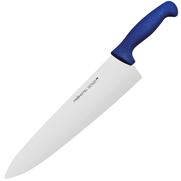Нож поварской «Проотель»; сталь нержавеющая,пластик; L=43.5/28.5,B=6.5см; металлический ,синий