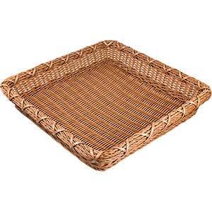 Корзина плетеная для хлеба квадратный; полиротанг; H=8,L=45,B=45см; коричневый