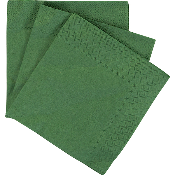 Салфетки 3х-слойные [20шт]; бумажные салфетки; L=25,B=25см; зеленый 