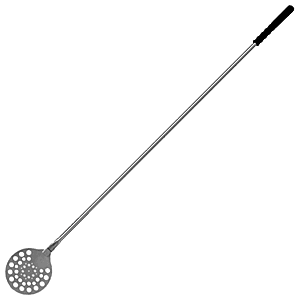Лопата поворотная для пиццы перфорированный; металл, резина; диаметр=30, длина=178 см.; металлический, цвет: черный