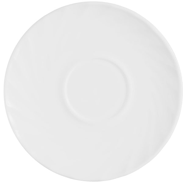 Блюдце «Трианон»; стекло; диаметр=14 см.; белый