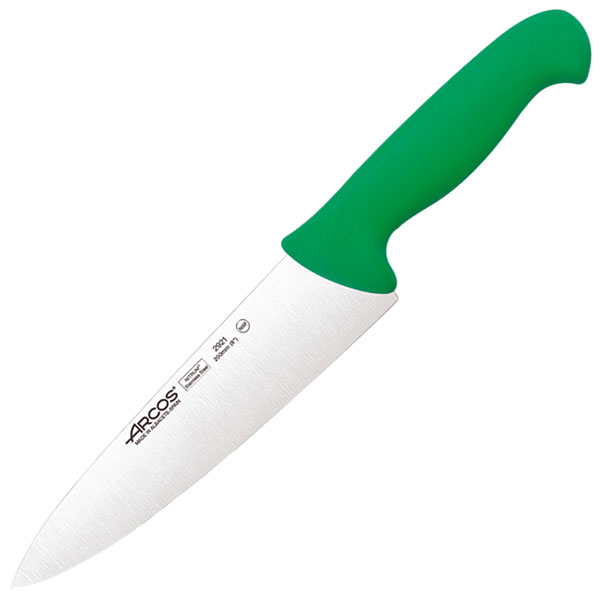 Нож поварской «2900»; сталь нержавеющая,полипропилен; L=20см; зеленый 