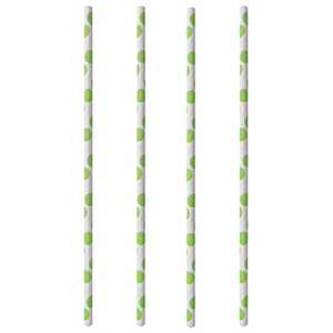 Трубочки [100 шт]; бумага; D=0.6,L=20см; белый,зеленый