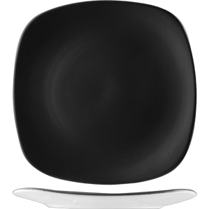Тарелка квадратная «Даск»; материал: фарфор; высота=33, длина=230, ширина=230 мм; цвет: черный, белый