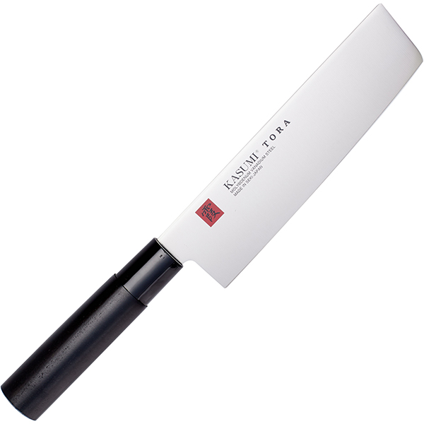 Нож кухонный «Накири»; сталь нержавеющая, дерево; L=16.5см; металлический ,черный