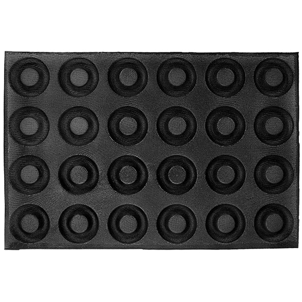 Форма кондитерская «Кольцо» (24 штуки); материал: силикон; длина=60, ширина=40.5 см.; цвет: черный