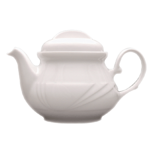 Чайник с крышкой «Аркадия»; материал: фарфор; 400 мл; высота=10.5, длина=18, ширина=11.5 см.; белый