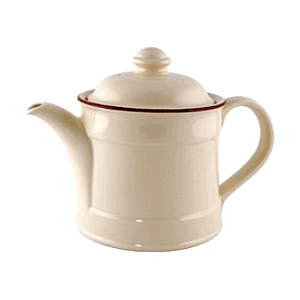 Чайник «Кларет»; материал: фарфор; 860 мл; высота=19, длина=22.5 см.; бежевая,бордо