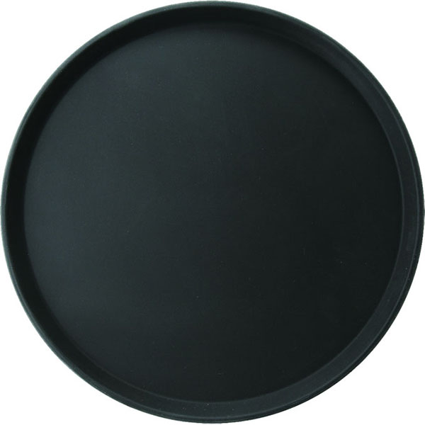 Поднос круглый; пластик,прорезиненный; диаметр=356, высота=25 мм; цвет: черный