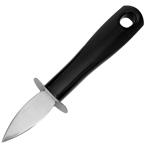 Нож для устриц; сталь нержавеющая, полипропилен; высота=30, длина=170, ширина=42 мм; цвет: черный, серебряный