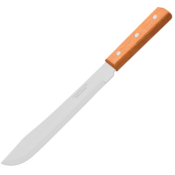 Нож для нарезки мяса; сталь,дерево; длина=285/180, ширина=35 мм; металлический, коричневый