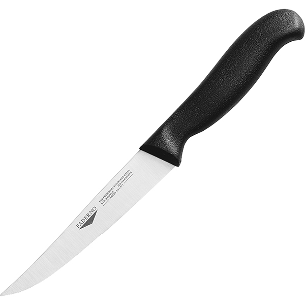 Нож для стейка; сталь; длина=235/120, ширина=20 мм; цвет: черный