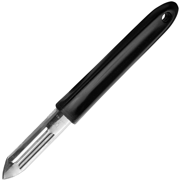 Нож для чистки овощей; сталь, пластик; длина=18, ширина=1.6 см.; металлический, цвет: черный