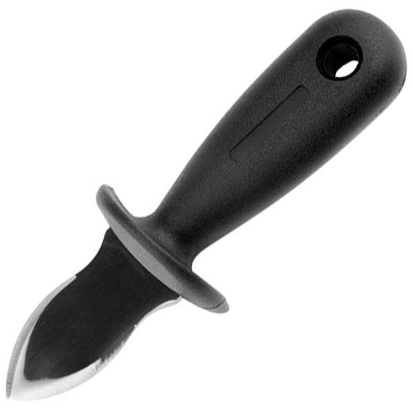 Нож для устриц; сталь нержавеющая,пластик; длина=150/55, ширина=47 мм; цвет: черный,металлический