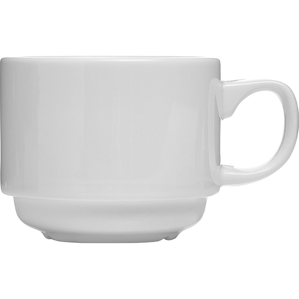 Чашка чайная «Монако Вайт»; материал: фарфор; 150 мл; диаметр=7, высота=6, длина=10 см.; белый