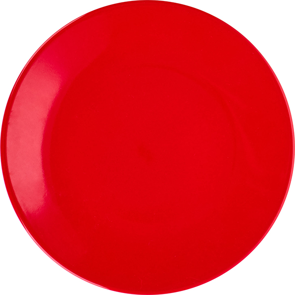 Тарелка «Фиренза ред»; материал: фарфор; диаметр=203, высота=23 мм; красный, белый