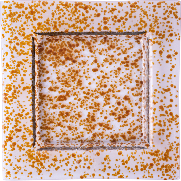 Тарелка квадратная «Фул Дроп»; стекло; длина=17.8, ширина=17.8 см.; прозрачный, коричневый