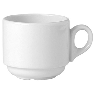 Чашка чайная «Симплисити Вайт»; материал: фарфор; 170 мл; диаметр=7.5, высота=7, длина=10.5 см.; белый