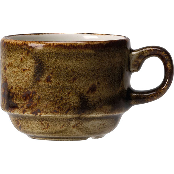 Чашка чайная «Крафт»; материал: фарфор; 285 мл; диаметр=90, высота=65, длина=130 мм; коричневый