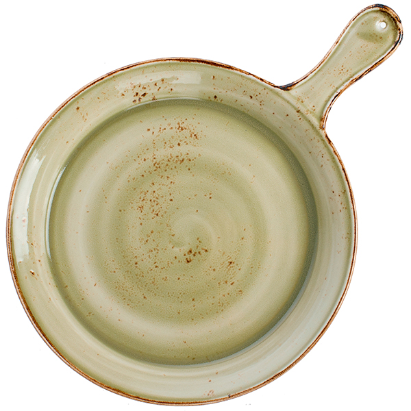 Сковорода для запекания «Крафт»; материал: фарфор; диаметр=25.5 см.; зеленый