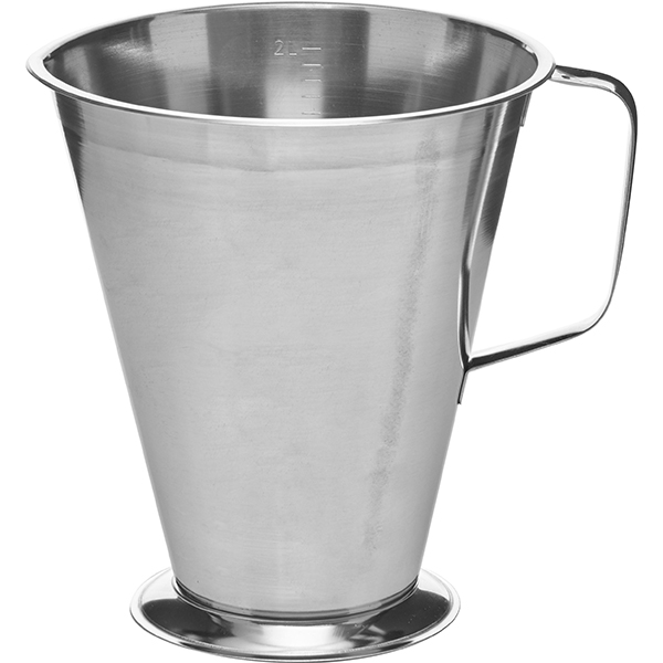 Мерный стакан; сталь нержавеющая; 2л; диаметр=17/20, высота=20 см.; металлический