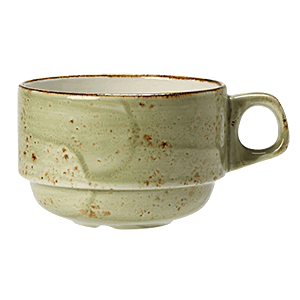 Чашка чайная «Крафт»; материал: фарфор; 225 мл; диаметр=8, высота=6, длина=11 см.; зеленый