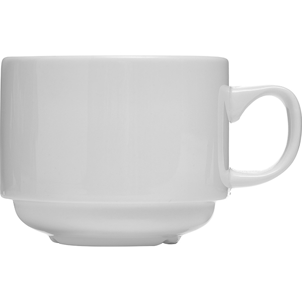 Чашка чайная «Монако Вайт»; материал: фарфор; 210 мл; диаметр=75, высота=50, длина=105 мм; белый