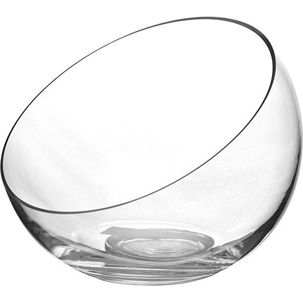 Ваза-шар косой срез; стекло; диаметр=18 см.; прозрачный