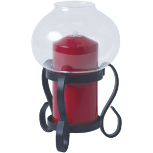 Светильник масляный «Рустика»; сталь, стекло; диаметр=11.8, высота=18.1 см.; цвет: черный, красный