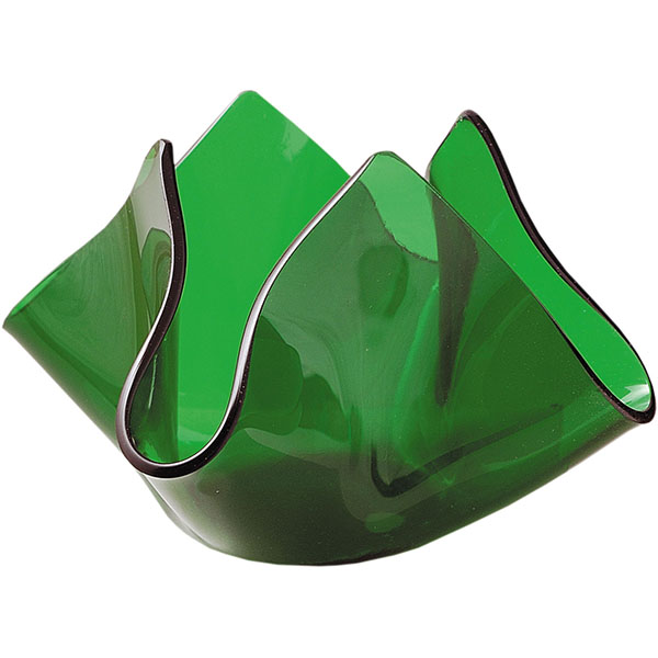 Подсвечник «Флауэ»; стекло; диаметр=50, высота=72, ширина=122 мм; зеленый