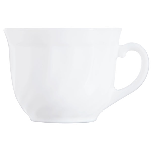 Чашка чайная «Трианон»; стекло; 250 мл; диаметр=90, высота=75, длина=110 мм; белый