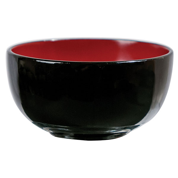 Супница, Бульонница (бульонная чашка); дерево; 300 мл; диаметр=110, высота=68 мм; цвет: черный,красный