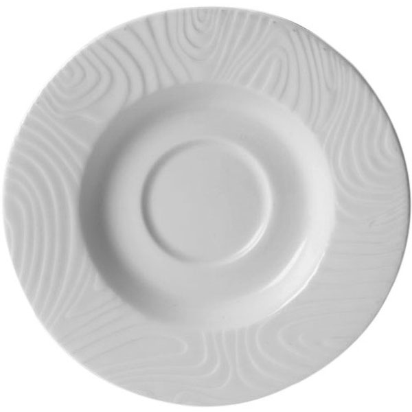Блюдце «Оптик»; материал: фарфор; диаметр=15, высота=2 см.; белый