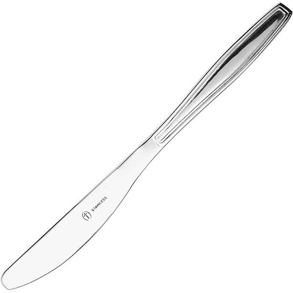 Нож столовый «Евро»; сталь нержавеющая; длина=200/95, ширина=18 мм; металлический