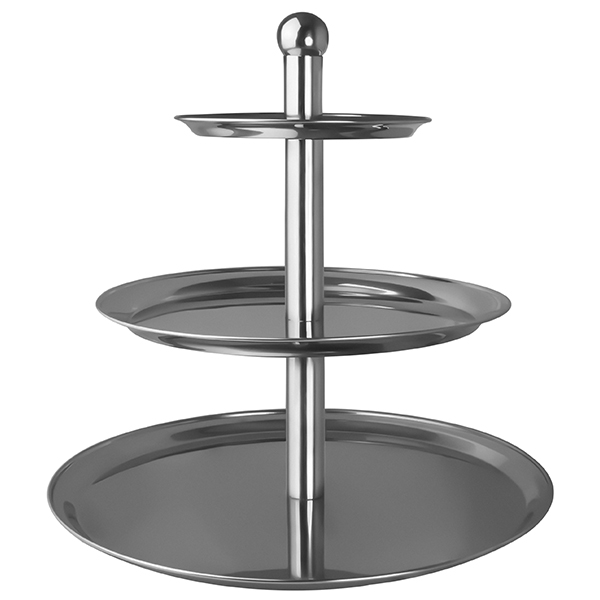 Этажерка 3-х ярусная для десерта «Проотель» диаметр=30, 40,50 см.; сталь; высота=51 см.; металлический