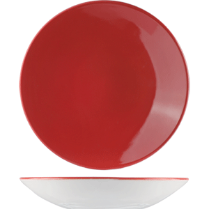 Салатник «Фиренза ред»; материал: фарфор; 235 мл; диаметр=15.3, высота=3 см.; красный, белый