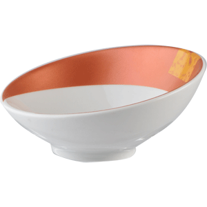 Салатник «Зен»; материал: фарфор; 65 мл; диаметр=9.5, высота=4.4 см.; белый,оранжевый цвет