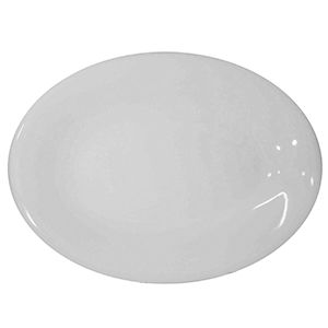 Блюдо овальное «Это»; материал: фарфор; высота=3, длина=33, ширина=23.5 см.; белый