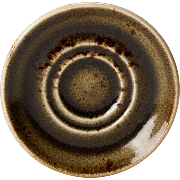 Блюдце «Крафт»; материал: фарфор; диаметр=111, высота=13 мм; коричневый