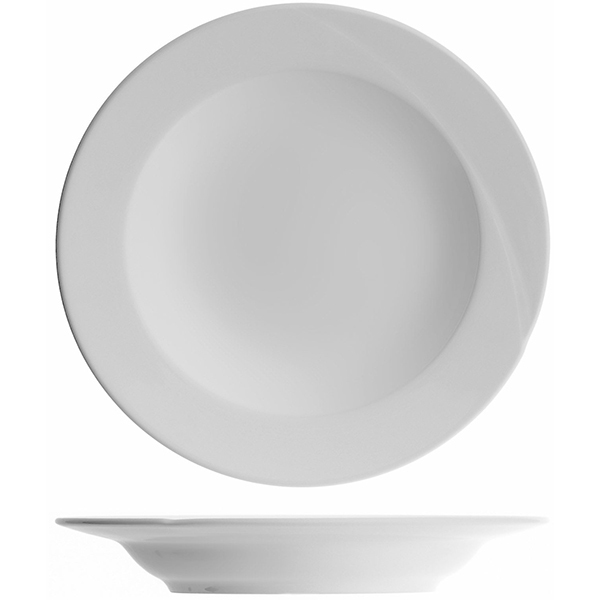 Тарелка глубокая «Атлантис»; материал: фарфор; 290 мл; диаметр=24, высота=4 см.; белый